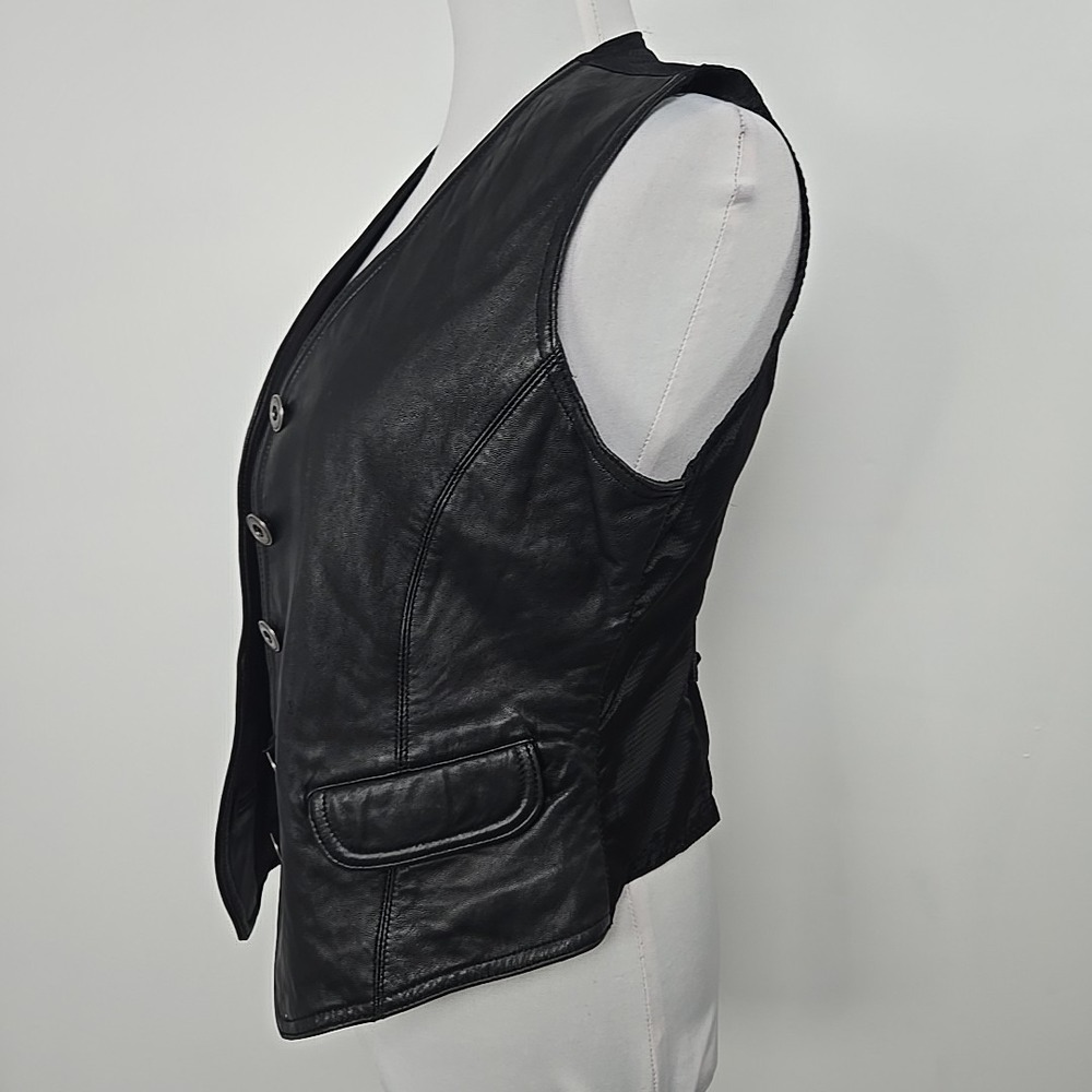 The Limited Black Leather Women's‎ Vest Size Medium M Vintage Y2K - Picture 4 of 10